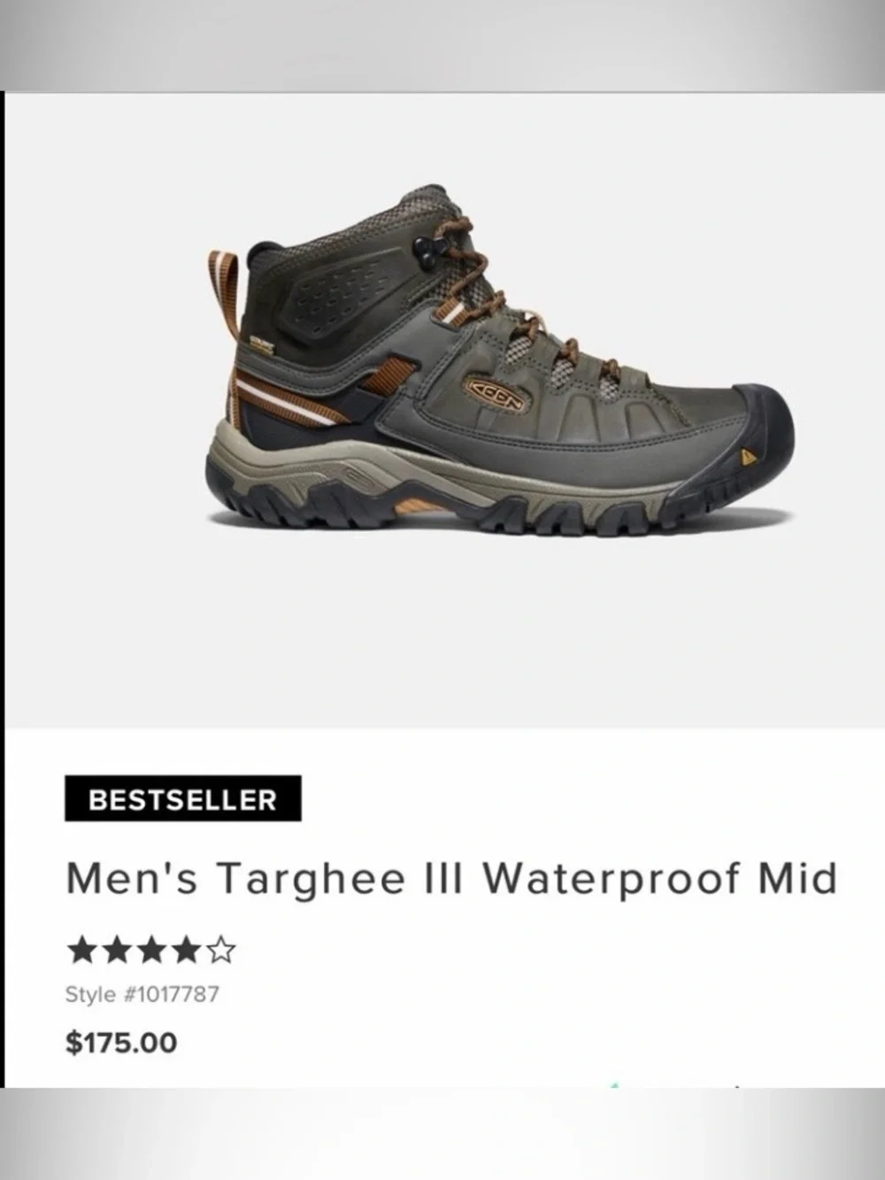 Keen Targhee III Mid Waterproof Hiking Boot 🥾